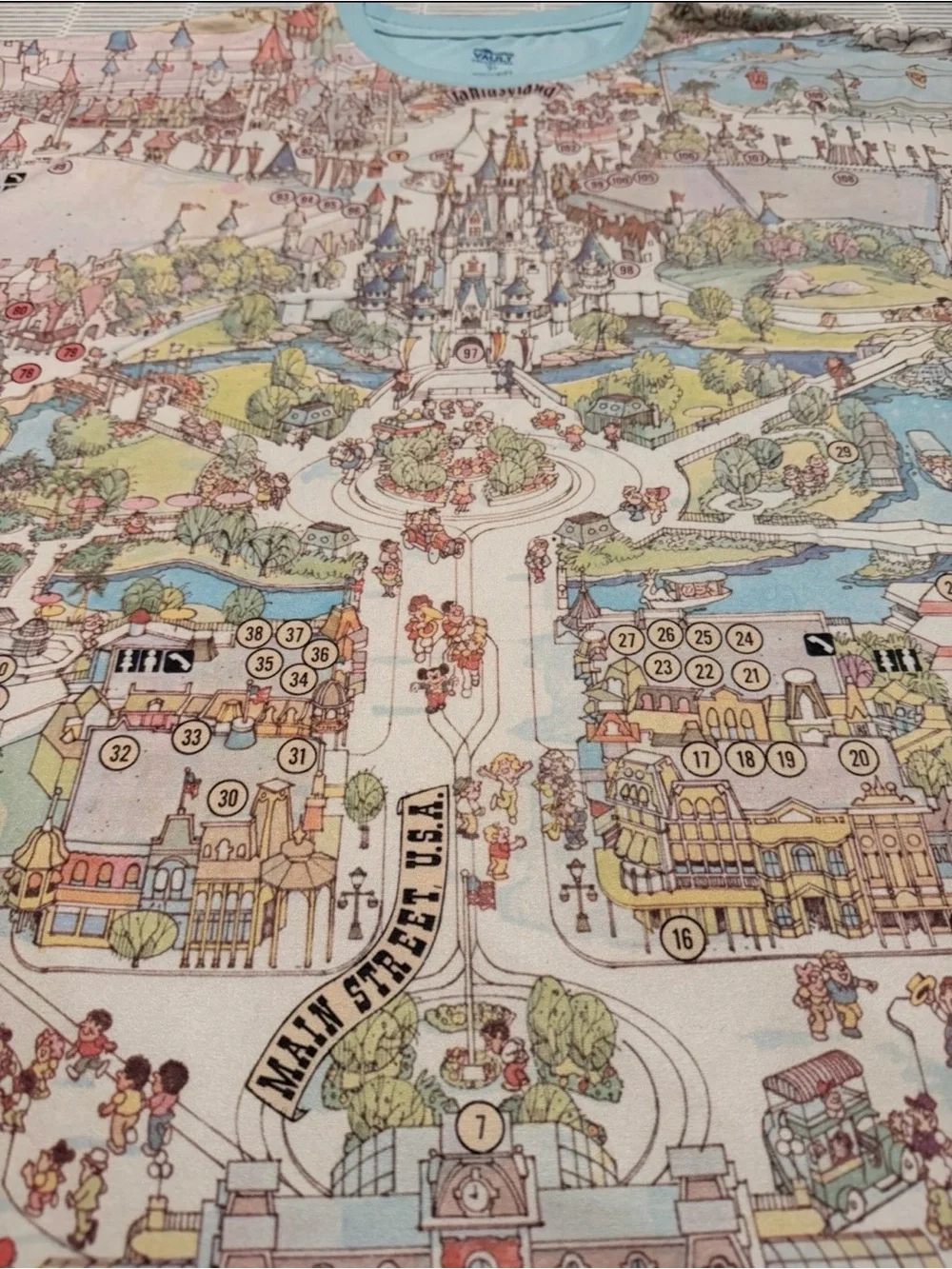 Walt Disney World Vault Collection 50th anniversary park Map Shirt Blue large - Picture 7 of 7